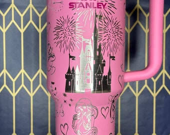 Disney Characters Full Wrap Engraved Tumbler - Sip in the Magic of Disney!