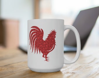 Blommig tupp Keramisk kaffemugg - Rise and Shine 45 cl