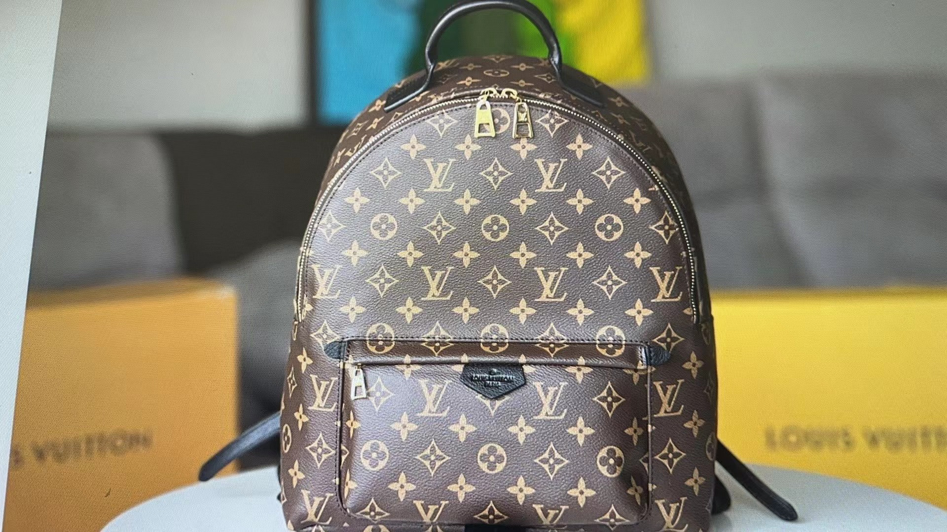 LV Louis Vuitton Women Daypack School Bag Leather Backpack from