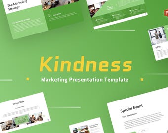 Kindness PowerPoint Template, Modern Pitch Deck, Business Presentation, Marketing Strategy (Editable Slide)