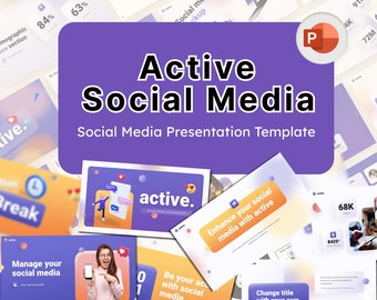 Modèle PowerPoint de médias sociaux Diapositives animées actives pour la conception de présentations de marketing et de marque, Morph PowerPoint,