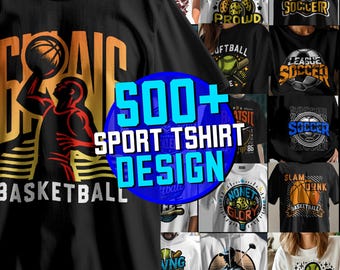 500+ Sport Design SVG Bundle, T-Shirt PNG Ai Eps Dxf Pdf (Digital Download)