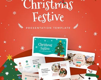 Christmas Festive PowerPoint Template | Holiday Presentation Design | Creative Slides for Christmas Events & Marketing