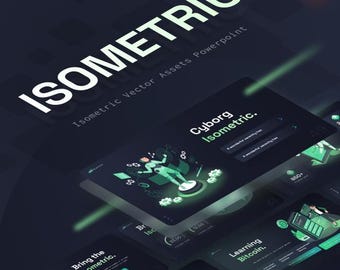 Isometric Pitch Deck PowerPoint Template, Modern Business Slides (Light/Dark)
