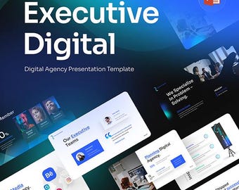 Executive Digital Agency Pitch Deck PowerPoint Template (Light & Dark Versions)