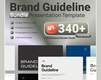 Brand Guideline PowerPoint Template Bundle, Modern Business Pitch Deck (PPTX), Corporate Slides, Keynote Compatible