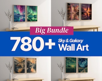 Sky and Galaxy Wall Art Prints, Space Home Decor (Digital Download)