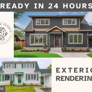 Representación exterior de una casa, remodelación con visualización digital, atractivo exterior, diseño arquitectónico de color