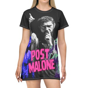 post malone t shirt dress Concert Pass Color Pop T-Shirt Dress