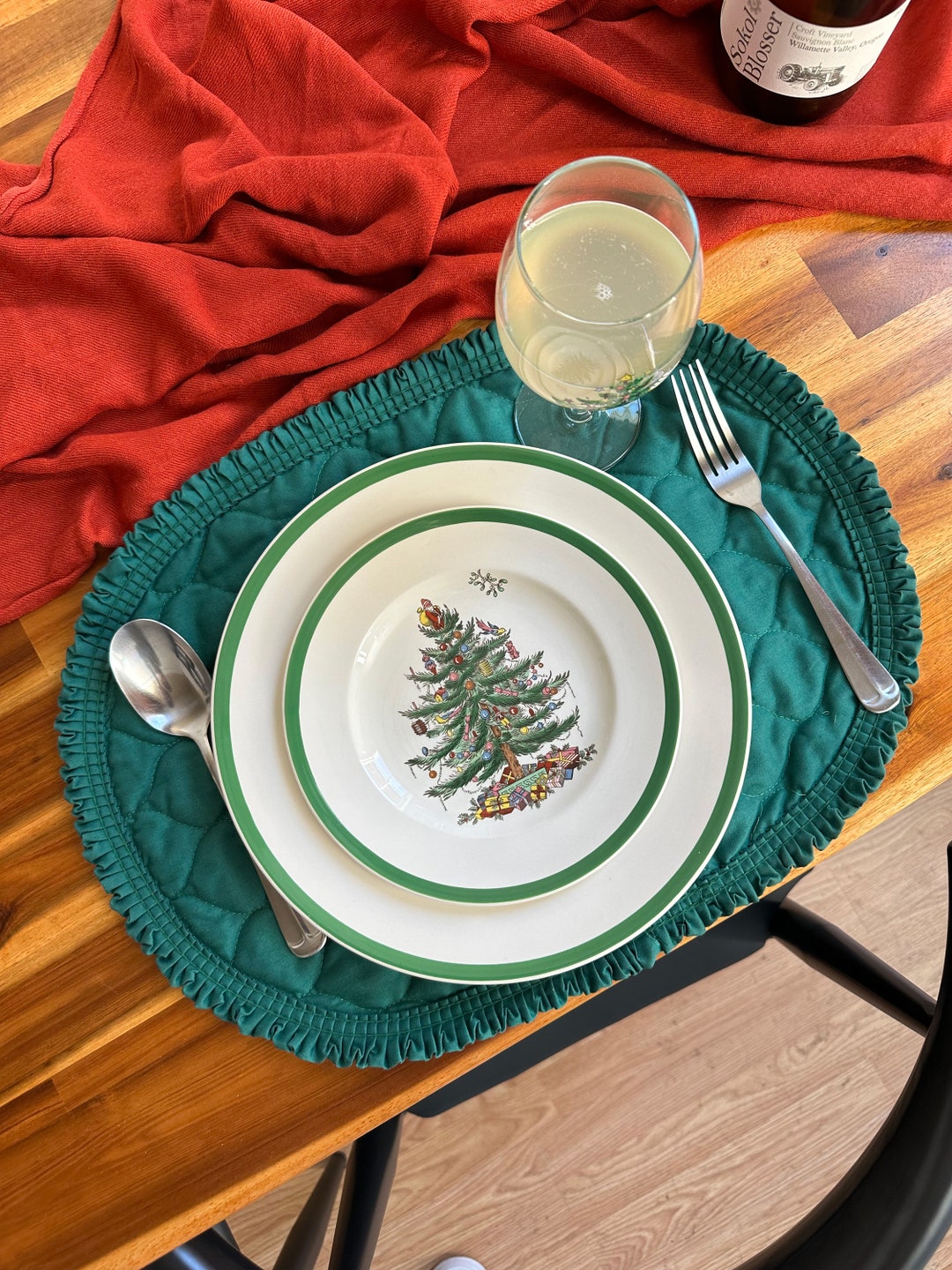 HOLIDAY SET Spode Christmas Tree Dinner Plate 10.5 Inch, Salad and
