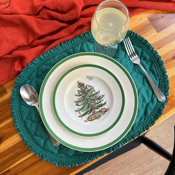 HOLIDAY SET Spode Christmas Tree Dinner Plate 10.5 Inch, Salad and Appetizer Plates 8 Inch, Bowl  | Christmas Dinnerware Microwave Safe