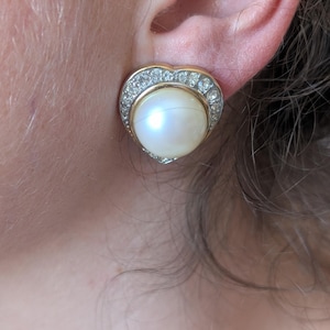 Boucles d'oreilles vintages cœur et perle signées Nina Ricci