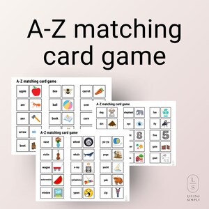 Jogo de cartas correspondente A-Z | Jogo de aprendizagem para crianças | Jogo de aprendizagem do alfabeto