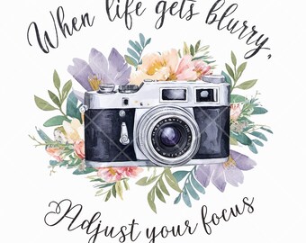 Vintage Retro Camera Png, Boho Sublimation Png, Motivational Png, Camera Sublimation Download, Boho T-shirt Designs, Wildflowers png