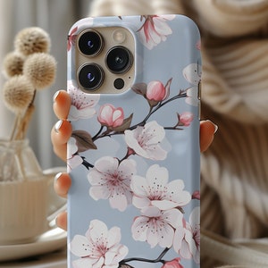 Cherry Blossom iPhone Case Nature-Inspired Floral Cover for iPhone 15/14/13/12/11 Pro Max and Mini Aesthetic Spring Gift for Her