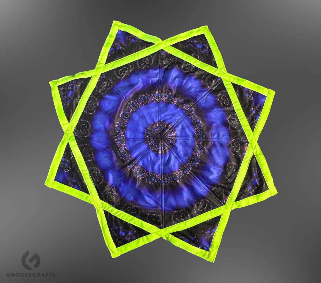LED Light up Spinning Dapo Star / Flowstar Rave Flow Toy Battery