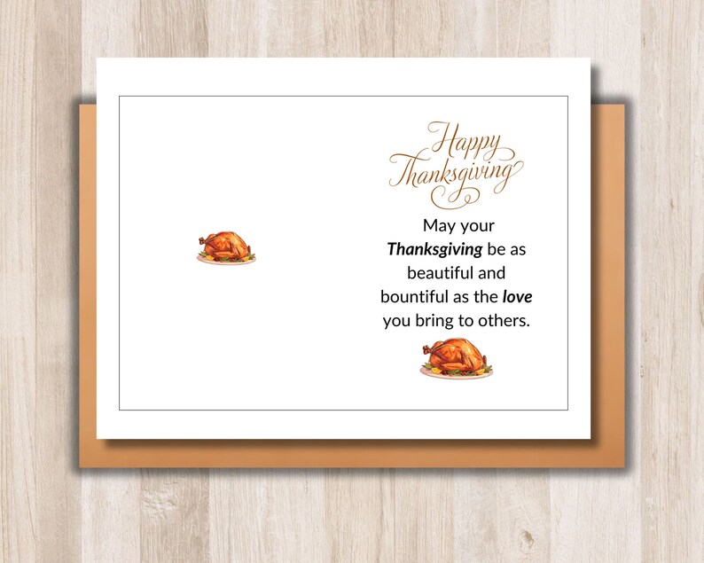 Printable Thanksgiving Card, 5x7 Card, Digital Download, Fall Cards ...