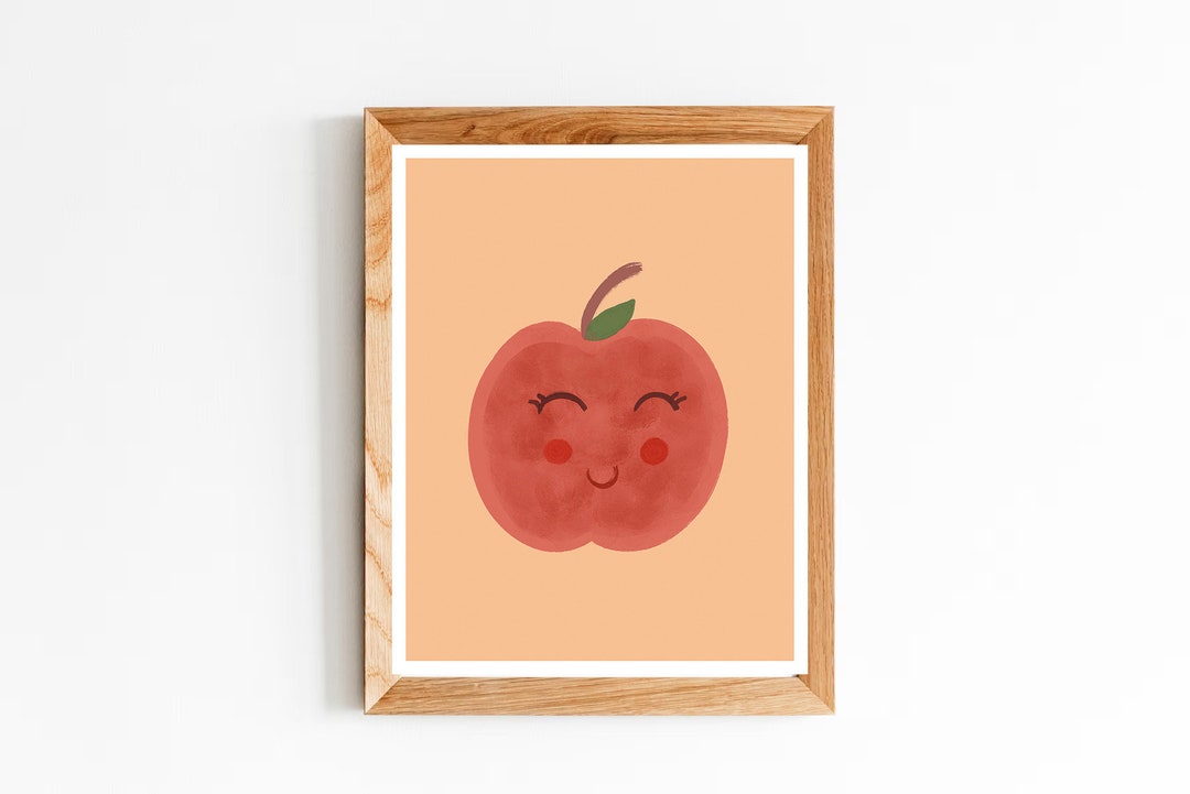 Apple Print - Kids Decor - Digital Download - Preschool Material - Etsy