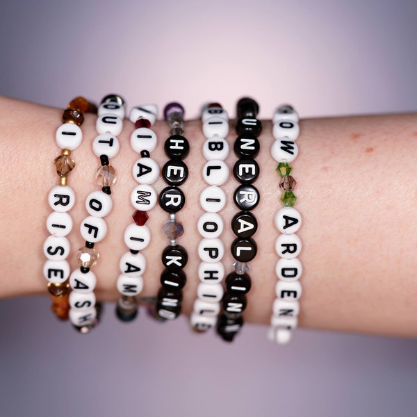 Poem Literary Bracelets, Friendship Bracelet, Beaded Bracelet