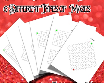 Interiores de 300 laberintos: 6 estilos para KDP (PDF imprimible)