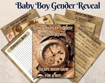 Escape Room: Time Quest: Juego para revelar el género de un bebé varón