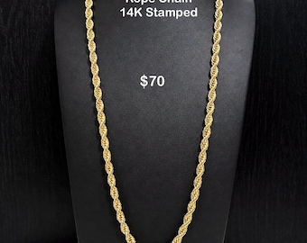 6mm 24” Gold Rope Chain Necklace | 14K Gold Filled (5% Gold Bonded on Stainless Steel)