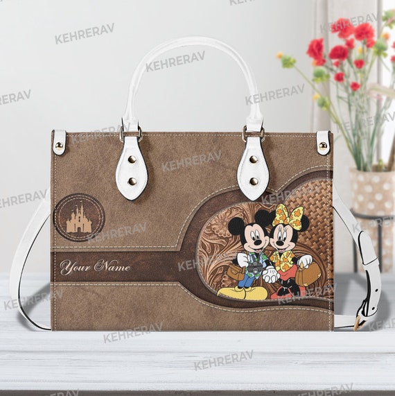 Bolso de cuero mickey y minnie bolsos de mujer mickey bolso de amante de mickey bolso de cuero personalizado bolso de mujer bolso hecho a mano bolso vintage Etsy Espana