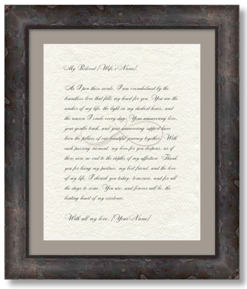Custom Written and Framed Keepsake Letters - Etsy