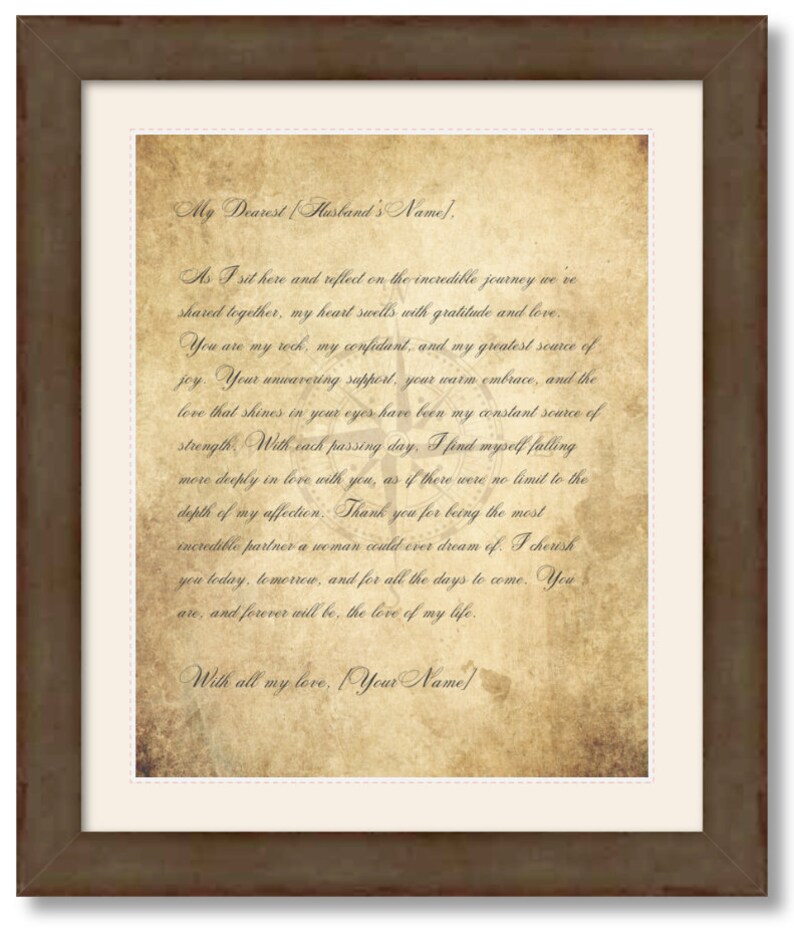 Custom Written and Framed Keepsake Letters - Etsy