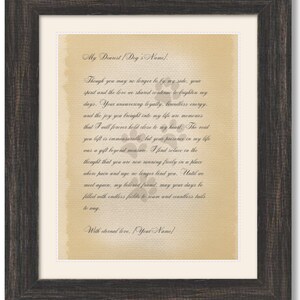 Custom Written and Framed Keepsake Letters - Etsy