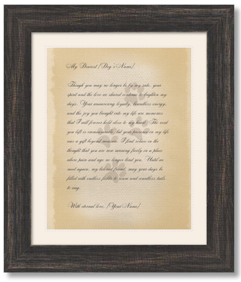 Custom Written and Framed Keepsake Letters - Etsy