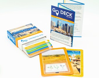 The GO Deck Bundle: 52 Card San Diego Outdoor Adventure Deck + Map w/ Pins - Travel Adventure - San Diego Gifts