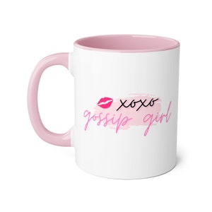Gossip Girl Mug, XOXO Gossip Girl, TV Shows Mug, Pink and Red Mug, Accent Coffee Mug