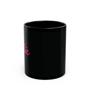 Barbie Mug, Black Coffee Mug, Pink and Black Mug, Barbie Gift, 11oz image 4