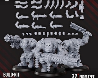 12K Ultra-Res Orc Marauders Squad by DakkaDakka - Space Orks Miniature Set, Sci-Fi Grimdark Green-Skin Proxy, Tabletop Wargaming