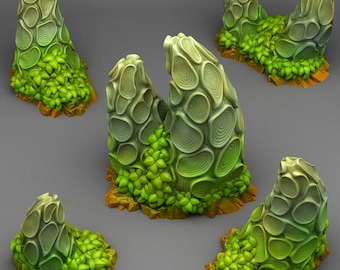 Fantastic Plants & Rocks – Scenic Base Bits | 3D Printed Terrain Details | Miniature Basing Accessories | Two Size Options Part 2