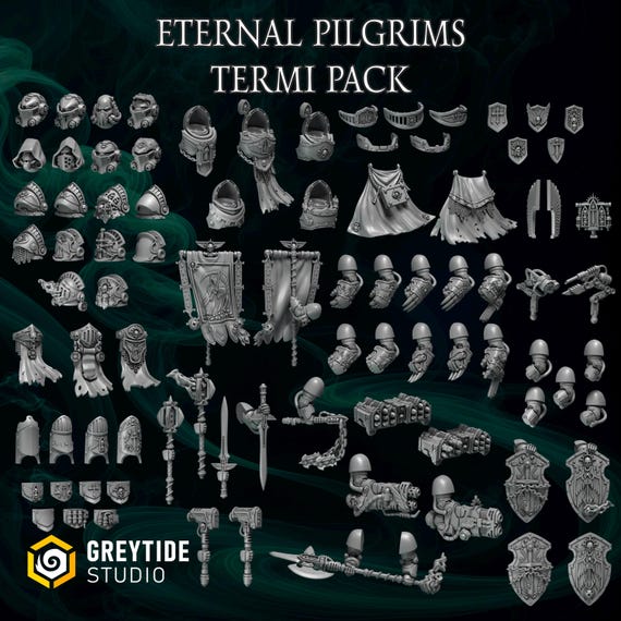 Kit de Conversion Résine 12K Eternal Pilgrims pour Terminator, Bits d'Amélioration Space Knights Heavy Armor, GreyTide Studio Wargame