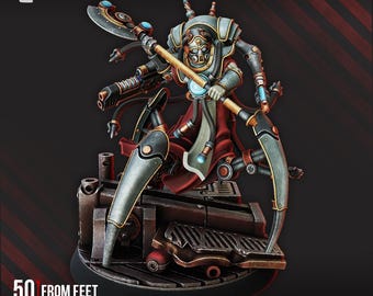 Mechonarch Stravicus Kain – Resin Grimdark Sci-Fi Character | 28–32mm Wargame Hero Miniature