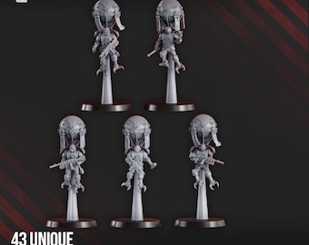 Aerobellum Purgators (Flamers) / Aerobellum Pursuers (Flechette Carbines) – Grimdark Flying Infantry | 28–32mm Sci-Fi Resin Miniatures