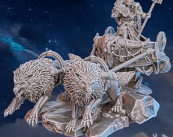 Stormpride Sisters Jarl Arna on Stormchariot – 28mm Wargame Miniature | Sci-Fi Battle Sisters | Tabletop Army | Resin Figure