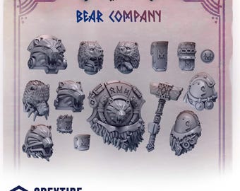 Bear Company Conversion Kit – Viking Space Bits –3D Printed ABS-Like 12K High-Definition Resin Miniatures for Tabletop Wargames