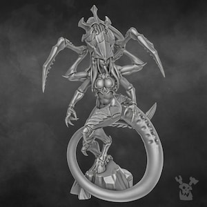 Hive Queen – Alien Monstrosity Miniature | Grimdark Sci-Fi Creature | 65mm or 100mm Resin Wargame Model