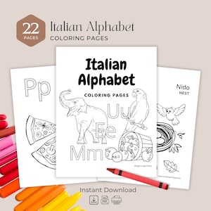 Italian Alphabet Coloring Pages (22 Pages) Bosnian Coloring Pages | PreK, Kindergarten & Homeschool | Digital Download