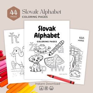 Malvorlagen Slowakisches Alphabet (44 Seiten) Malvorlagen Slowakisch | PreK, Kindergarten & Homeschool | Digitaler Download