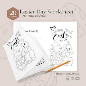 Easter Day Activities (20 Worksheets) Easter Egg Booklet, Easter Egg Hunt Party Activity, Easter Printables, Digital Download