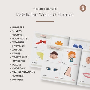 My First Italian Book 150 Words Italian English Book for Bilingual Kids Italian Book for Kids Learn Basic Italian Words and Phrases image 3