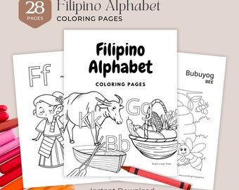 Filipino Alphabet Coloring Pages (28 Pages) Filipino Coloring Pages | PreK, Kindergarten & Homeschool | Digital Download