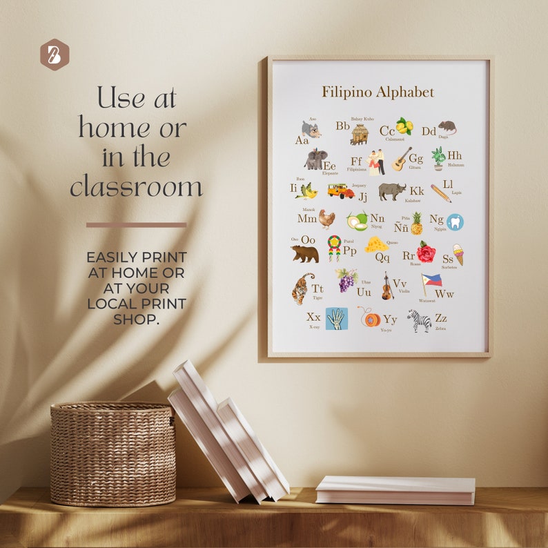 Filipino Alphabet Poster Printable Filipino ABC Prints Tagalog Alphabet