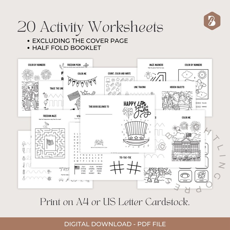Fourth of July Activities 20 Worksheets 4th of July Booklet, 4th of ...