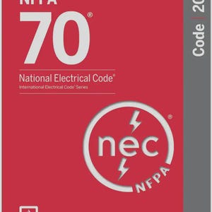 May include: A red book cover with the text "NFPA 70 National Electrical Code" in white. The cover also features a white circle with "nec" and lightning bolt symbols, and the text "Code 2026".